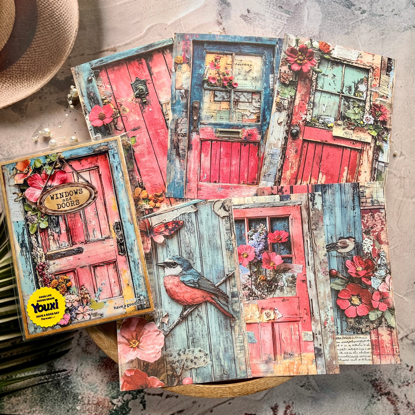 30 Sheets Doors and windows of the Past Series Junk journal Material Paper