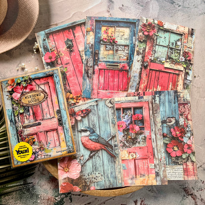 30 Sheets Doors and windows of the Past Series Junk journal Material Paper