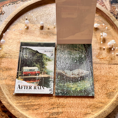 20 Sheets After the Rain Series Rain Themed Aquascape Sticker Book