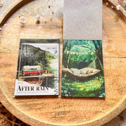 20 Sheets After the Rain Series Rain Themed Aquascape Sticker Book