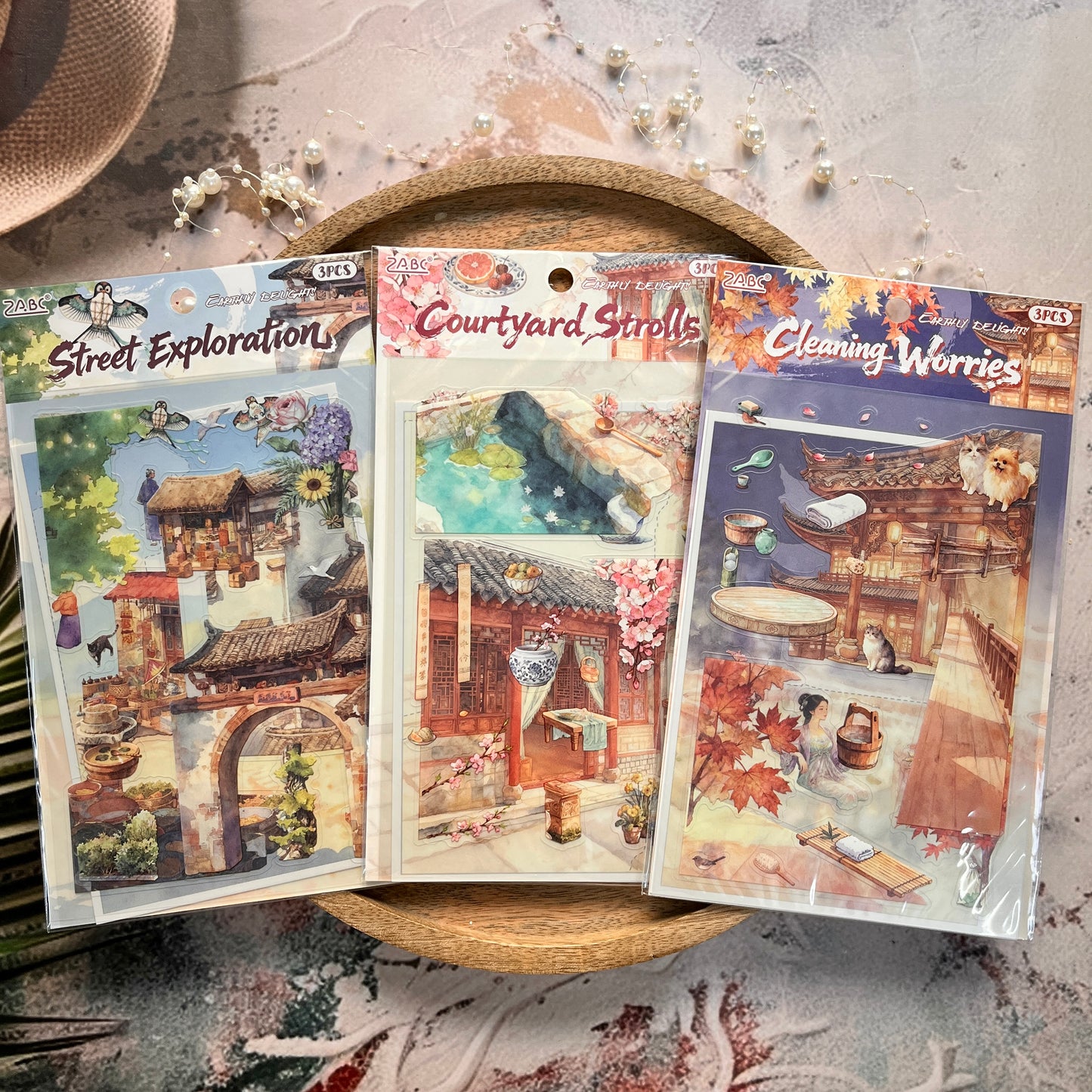 3 Sheets Pack Nine Crossroads Scenery Stickers 3D Stickers