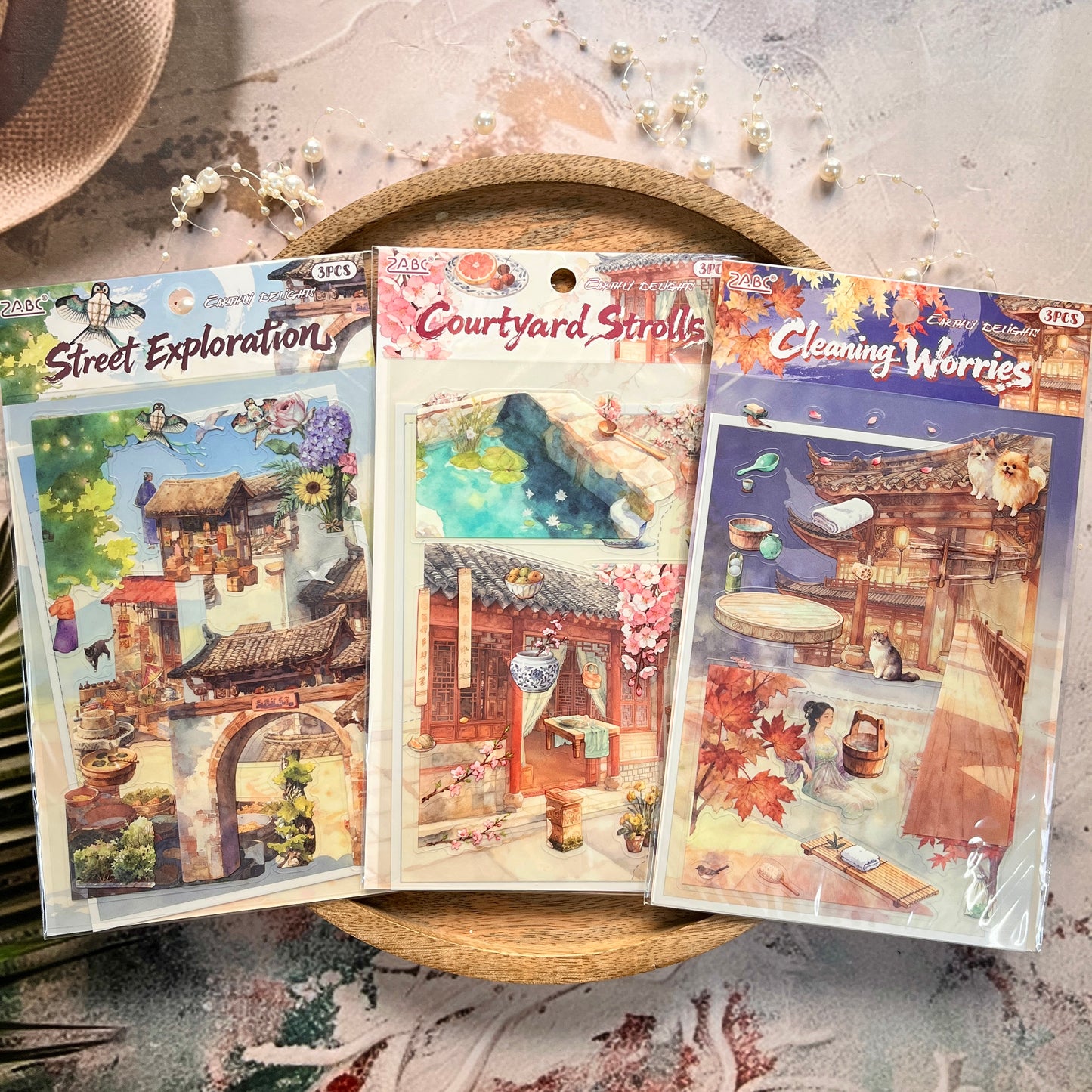 3 Sheets Pack Nine Crossroads Scenery Stickers 3D Stickers
