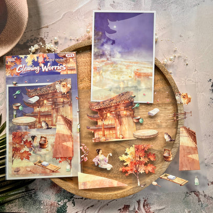 3 Sheets Pack Nine Crossroads Scenery Stickers 3D Stickers
