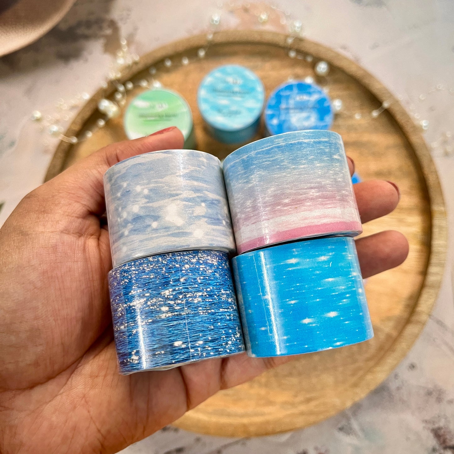 1 roll of Sparkling Shimmering Waves series ripple decorative tape