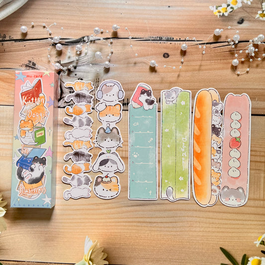 1 Pc Random Kittens and Puppy in Business Bookmark