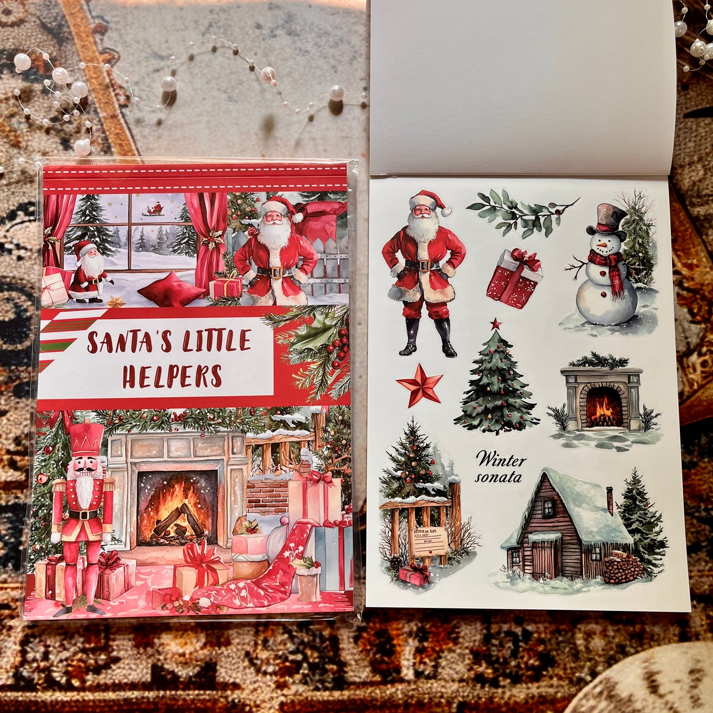 20 Sheets Santa's Little Helpers Christmas Sticker Book for Journaling