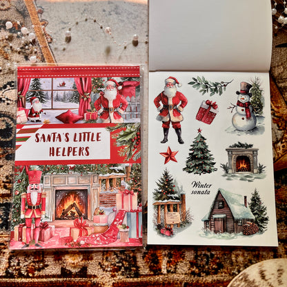 20 Sheets Santa's Little Helpers Christmas Sticker Book for Journaling