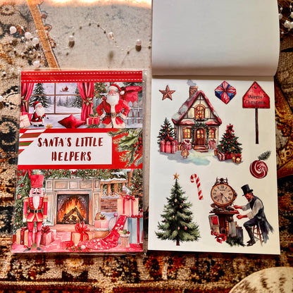 20 Sheets Santa's Little Helpers Christmas Sticker Book for Journaling