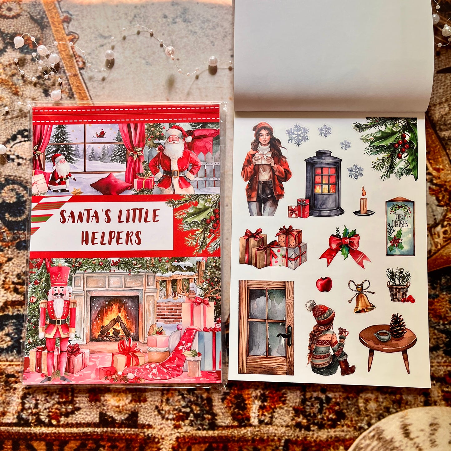 20 Sheets Santa's Little Helpers Christmas Sticker Book for Journaling