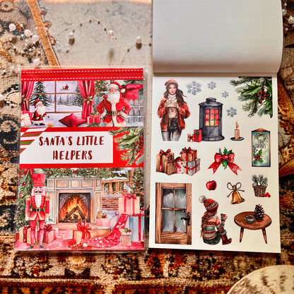 20 Sheets Santa's Little Helpers Christmas Sticker Book for Journaling