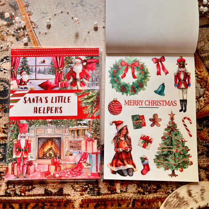 20 Sheets Santa's Little Helpers Christmas Sticker Book for Journaling