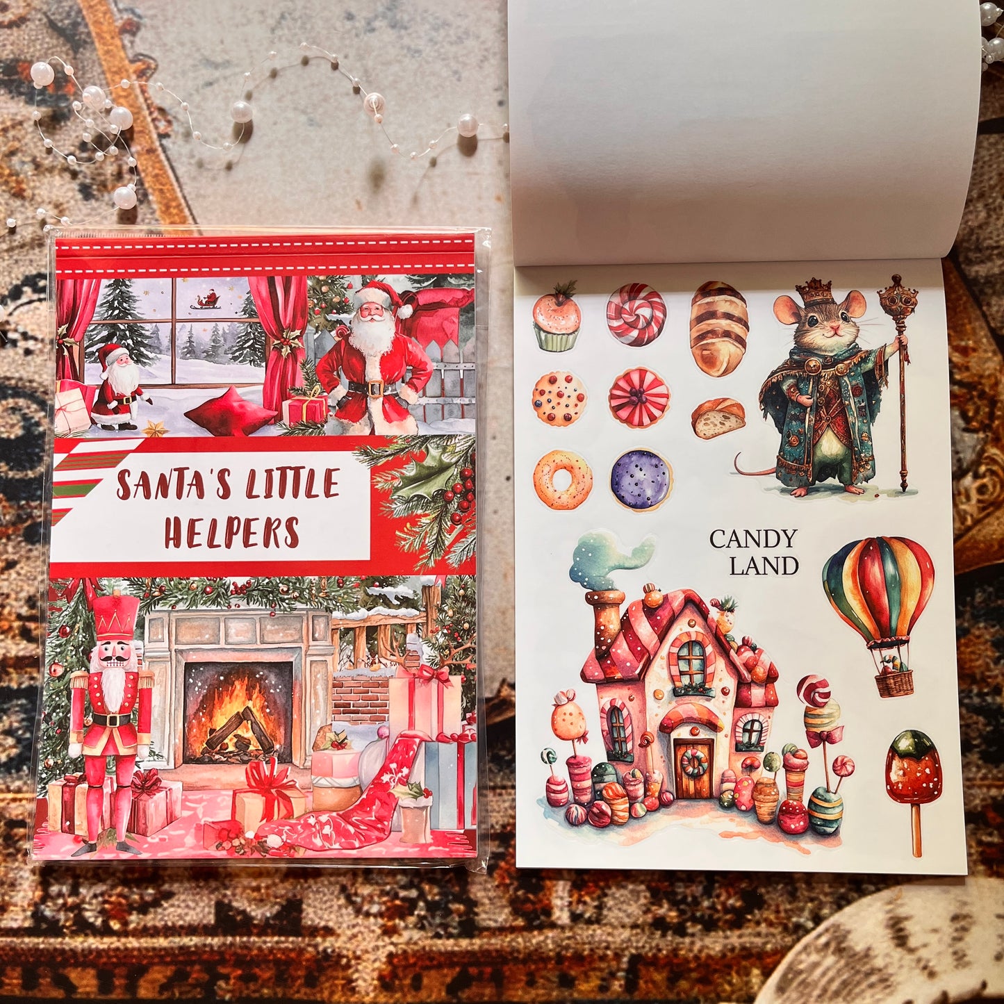 20 Sheets Santa's Little Helpers Christmas Sticker Book for Journaling