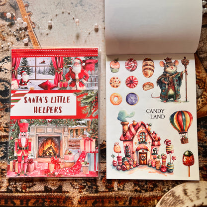 20 Sheets Santa's Little Helpers Christmas Sticker Book for Journaling