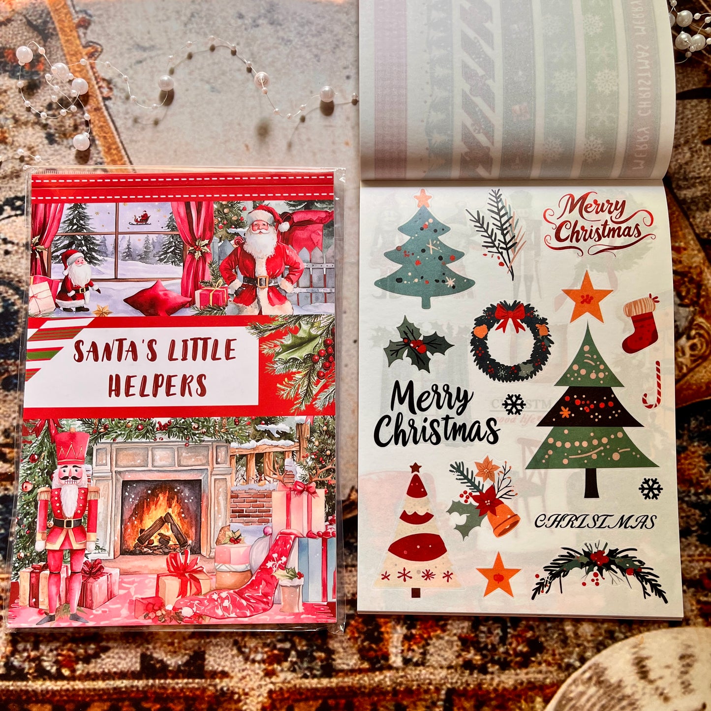 20 Sheets Santa's Little Helpers Christmas Sticker Book for Journaling