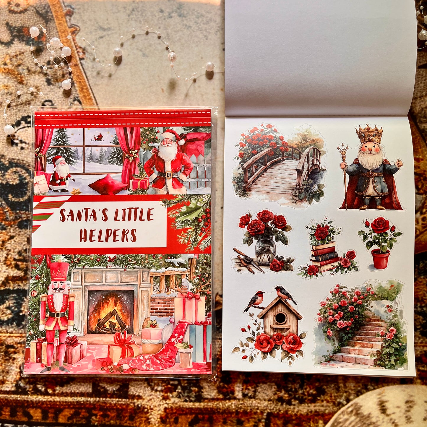 20 Sheets Santa's Little Helpers Christmas Sticker Book for Journaling