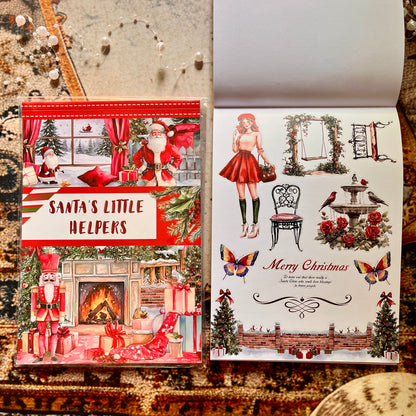 20 Sheets Santa's Little Helpers Christmas Sticker Book for Journaling