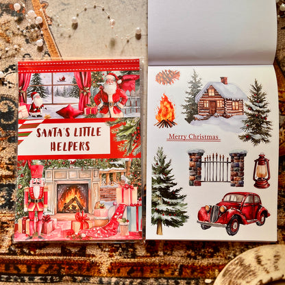 20 Sheets Santa's Little Helpers Christmas Sticker Book for Journaling