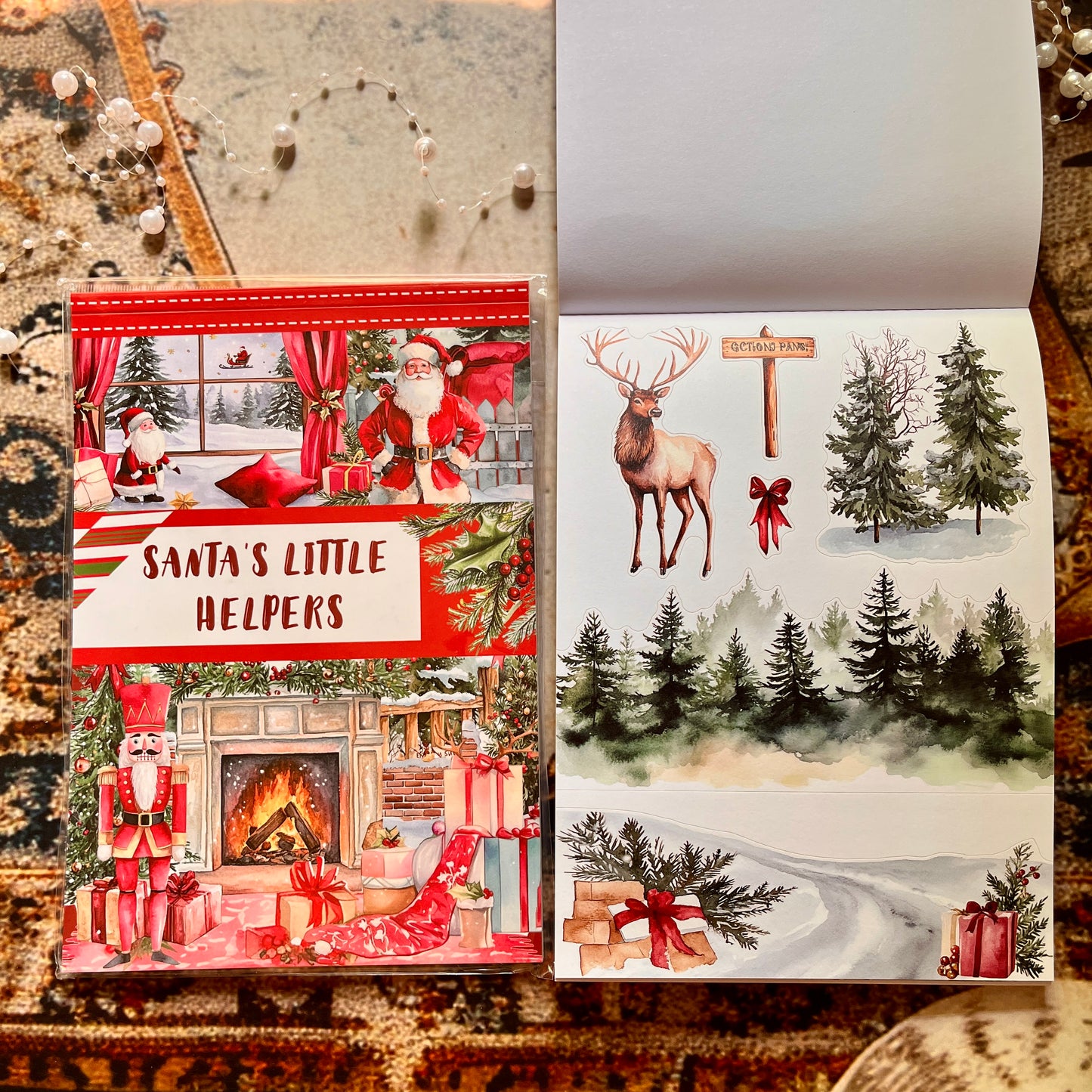 20 Sheets Santa's Little Helpers Christmas Sticker Book for Journaling