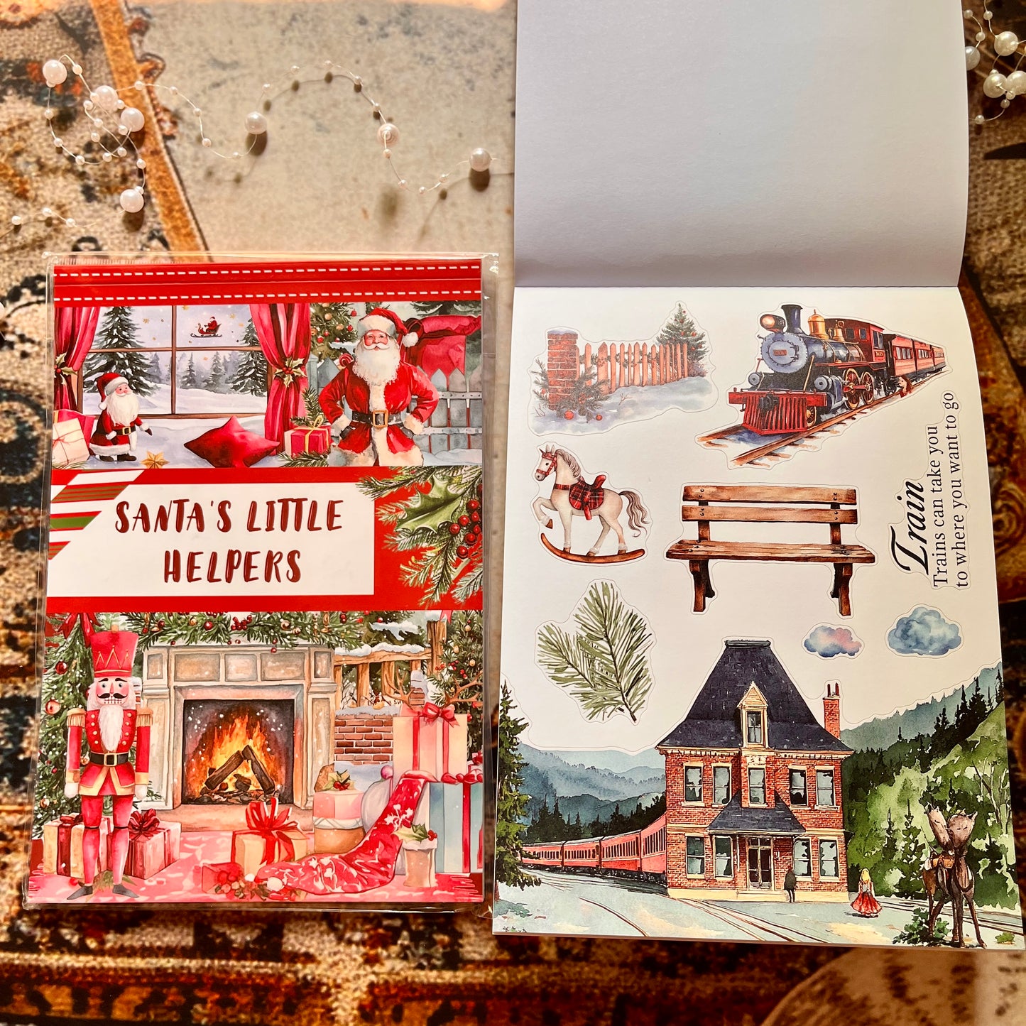 20 Sheets Santa's Little Helpers Christmas Sticker Book for Journaling