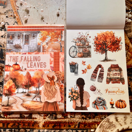 20 Sheets The Falling Leaves in Autumn Sticker Book for Journaling