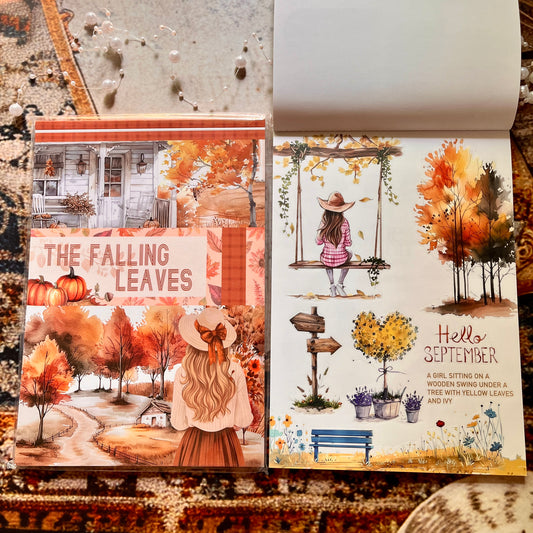 20 Sheets The Falling Leaves in Autumn Sticker Book for Journaling