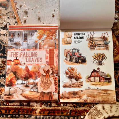 20 Sheets The Falling Leaves in Autumn Sticker Book for Journaling