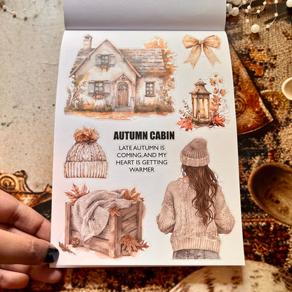 20 Sheets The Falling Leaves in Autumn Sticker Book for Journaling