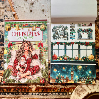 20 Sheets Christmas Wishes Celebration Sticker Book for journaling