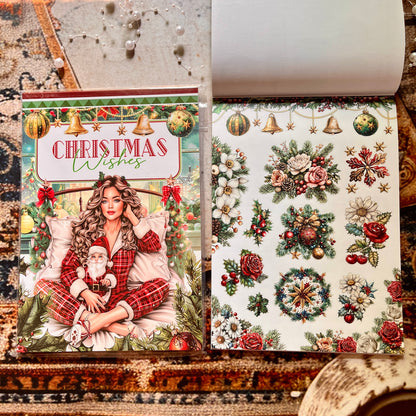 20 Sheets Christmas Wishes Celebration Sticker Book for journaling