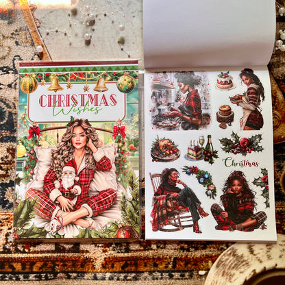 20 Sheets Christmas Wishes Celebration Sticker Book for journaling