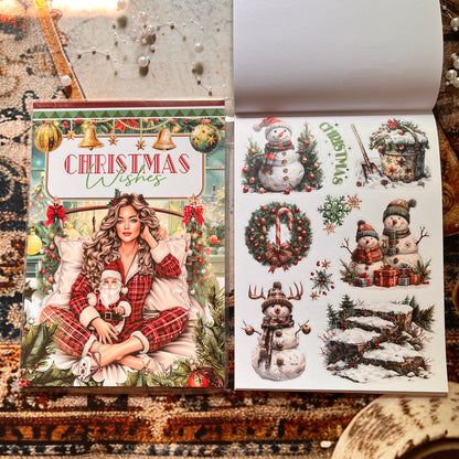 20 Sheets Christmas Wishes Celebration Sticker Book for journaling