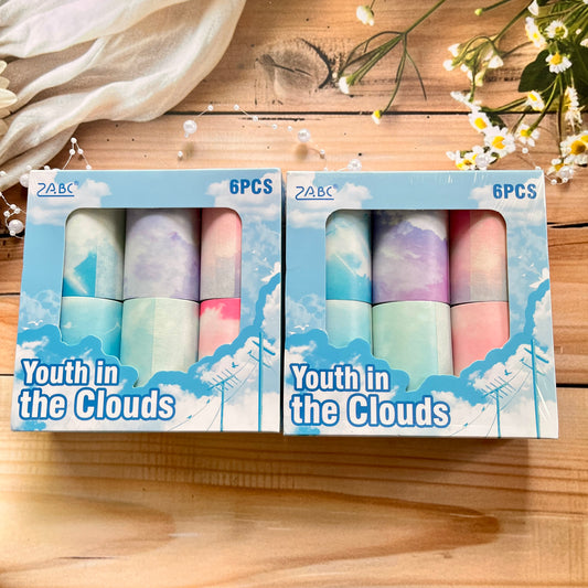 6 Rolls Cloud Scenery Washi Tape Sticker Roll Box