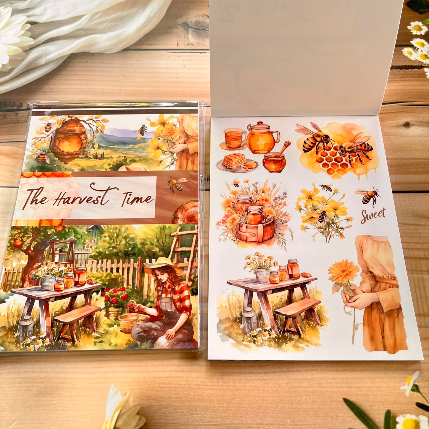 20 Sheets Vintage Magic Character Flower Fairy Tale Landscaping Sticker Book