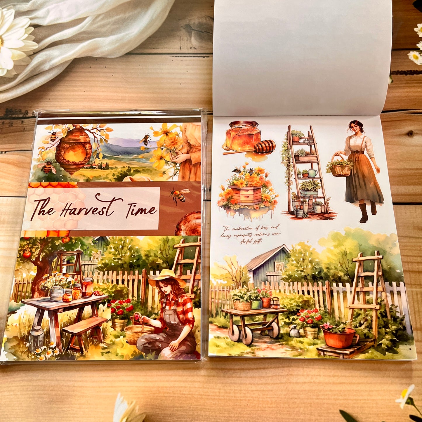 20 Sheets Vintage Magic Character Flower Fairy Tale Landscaping Sticker Book