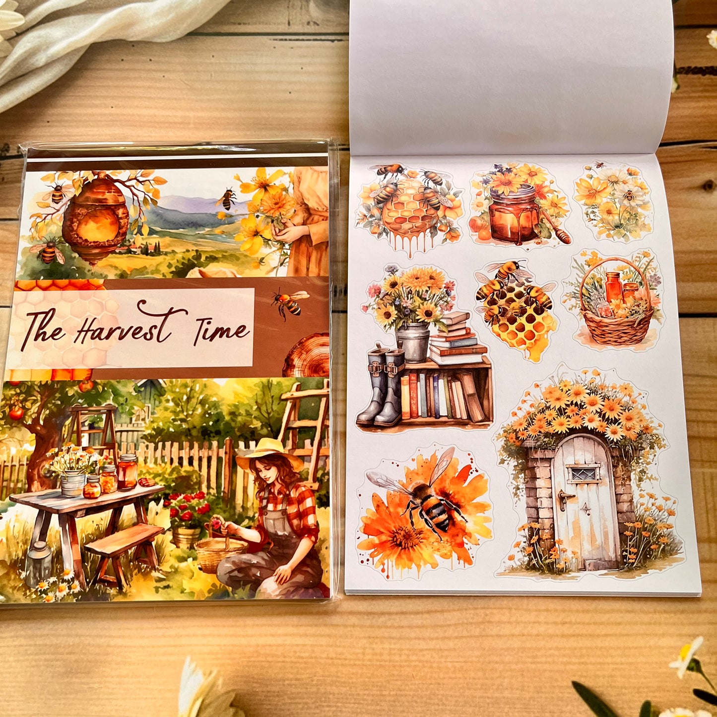 20 Sheets Vintage Magic Character Flower Fairy Tale Landscaping Sticker Book