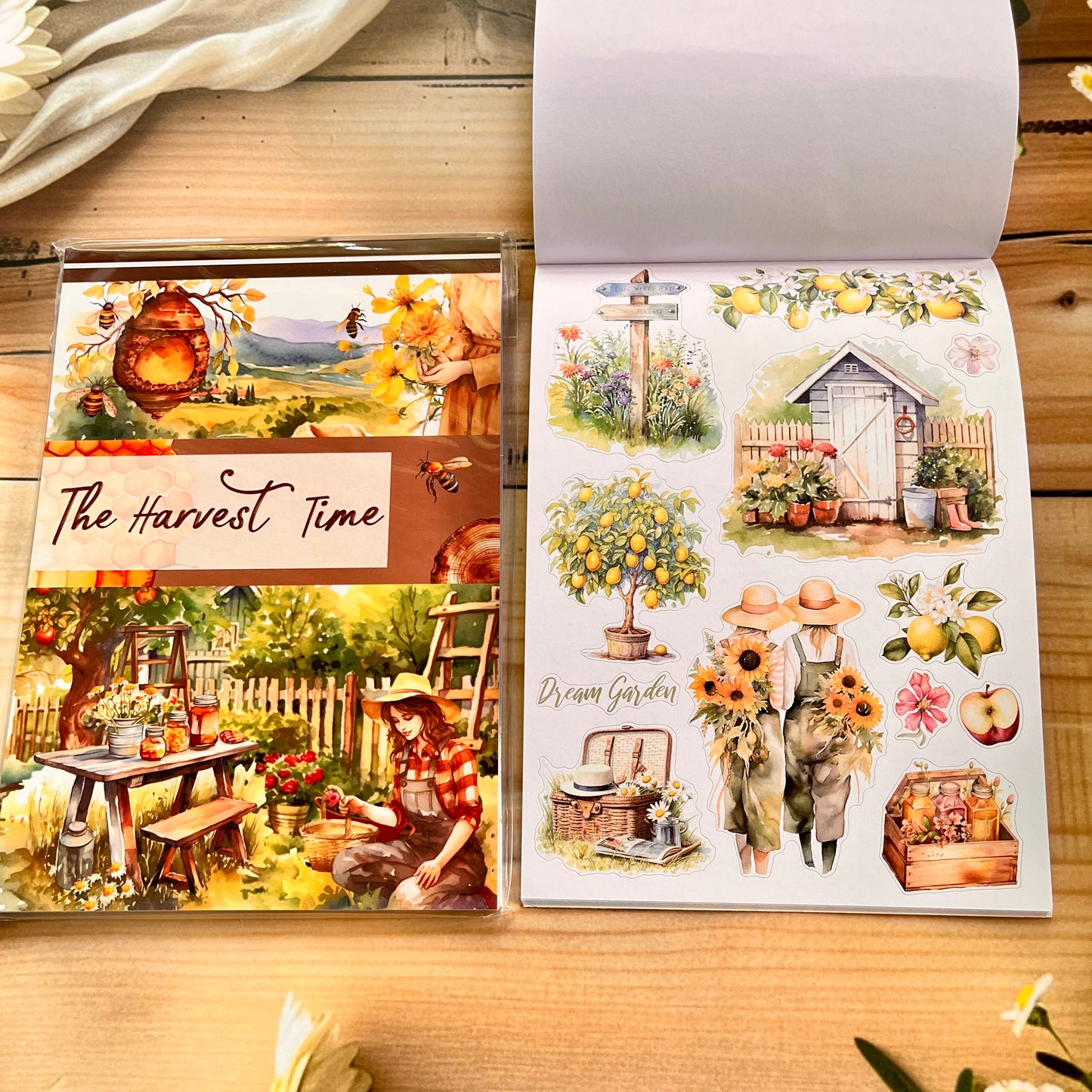20 Sheets Vintage Magic Character Flower Fairy Tale Landscaping Sticker Book