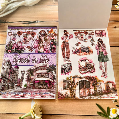 20 Sheets Vintage Magic Character Flower Fairy Tale Landscaping Sticker Book