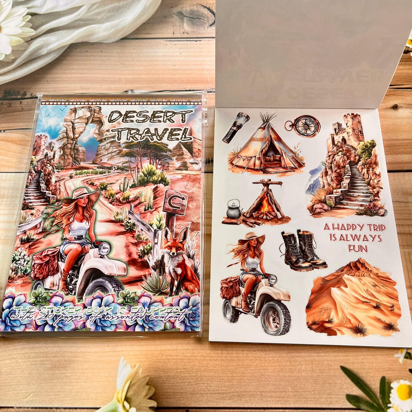 20 Sheets Vintage Magic Character Flower Fairy Tale Landscaping Sticker Book