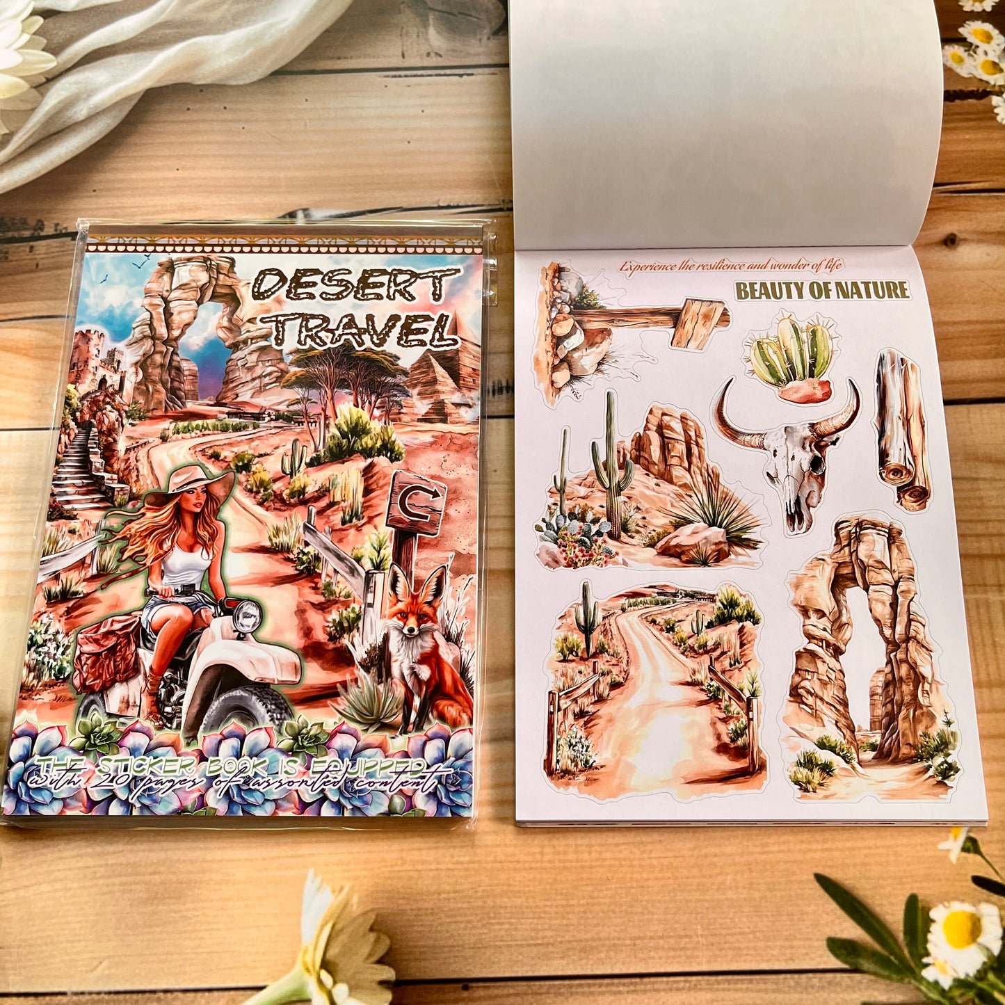 20 Sheets Vintage Magic Character Flower Fairy Tale Landscaping Sticker Book