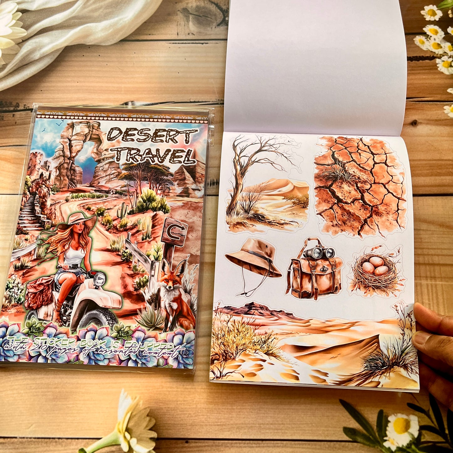 20 Sheets Vintage Magic Character Flower Fairy Tale Landscaping Sticker Book