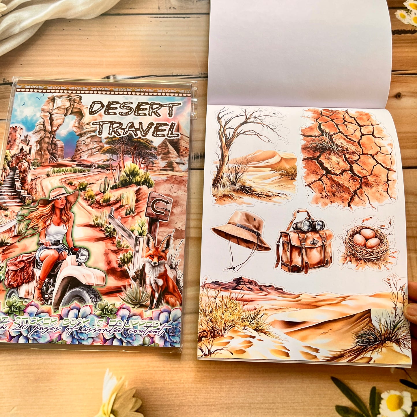 20 Sheets Vintage Magic Character Flower Fairy Tale Landscaping Sticker Book