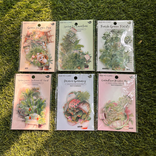 30 Pcs Vintage Floral Watercolor Plant PET Sticker