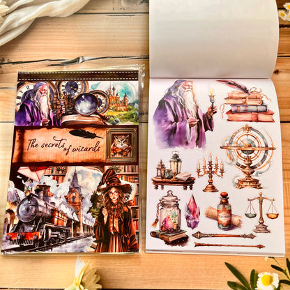 20 Sheets Vintage Magic Character Flower Fairy Tale Landscaping Sticker Book