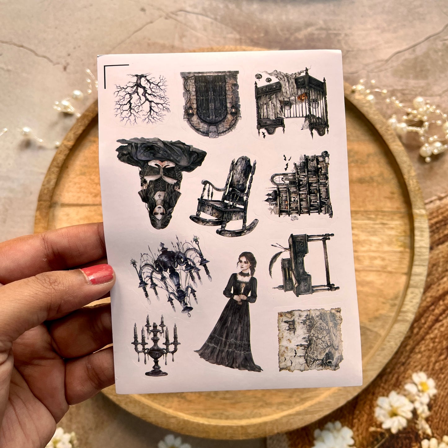 3 Sheets Haunted House Character Die cut Sticker Sheets