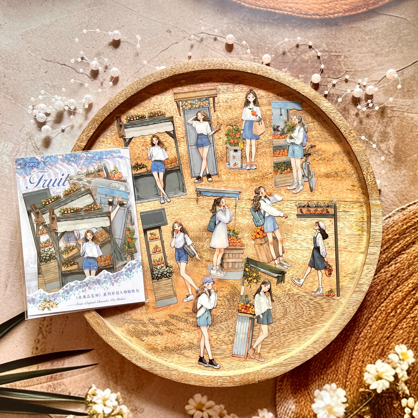 20 Pcs Fruit Taster Series Cute Girl Character Sticker