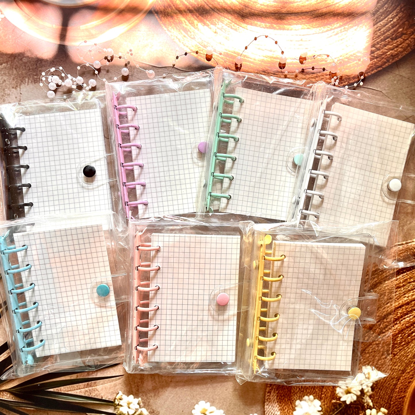 A7 Loose-Leaf Macaron Transparent 6-Hole Candy Color Notebook