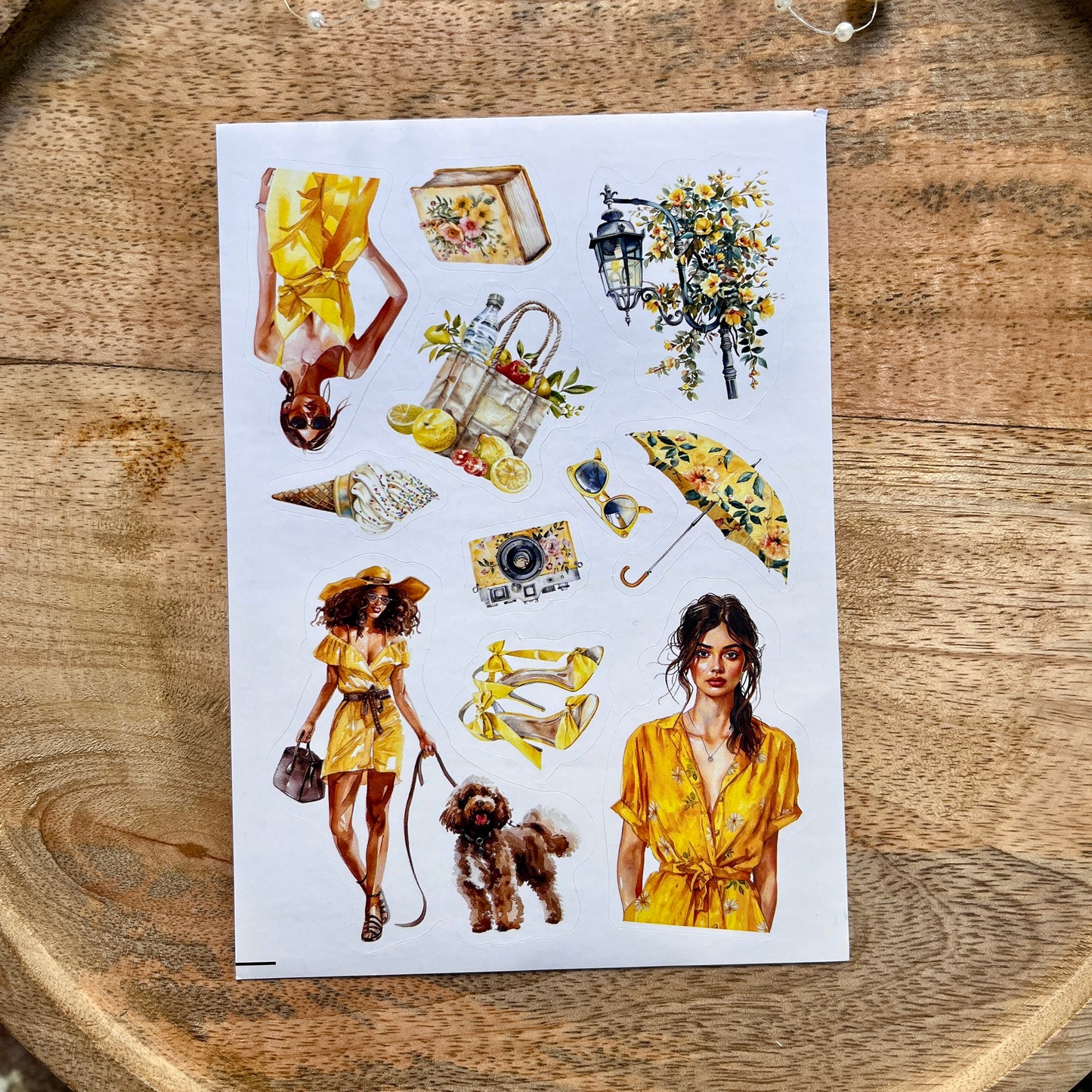 3 Sheets Cities in Summer Yellow Lover Die cut Stickers
