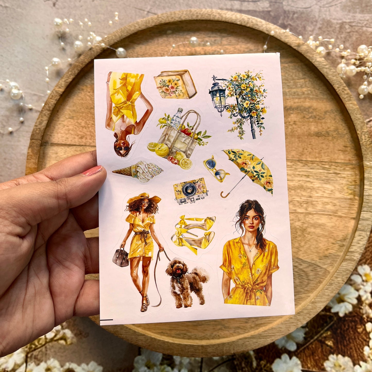 3 Sheets Cities in Summer Yellow Lover Die cut Stickers
