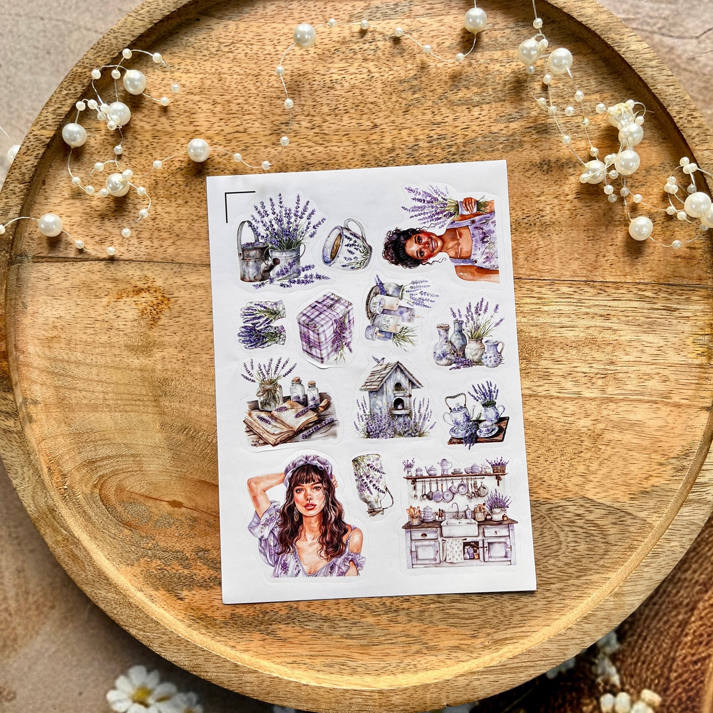 3 Sheets Holiday Lavender Cute Character Die Cut Stickers