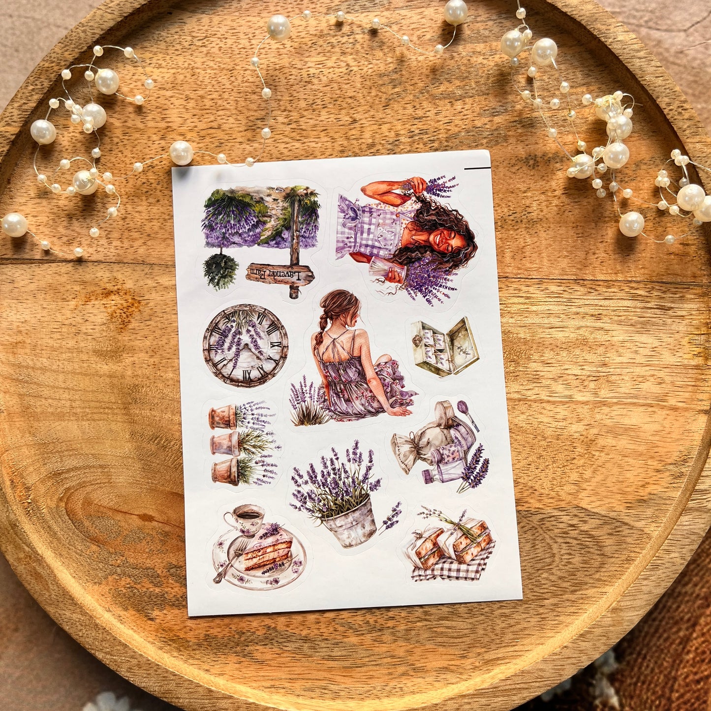 3 Sheets Holiday Lavender Cute Character Die Cut Stickers